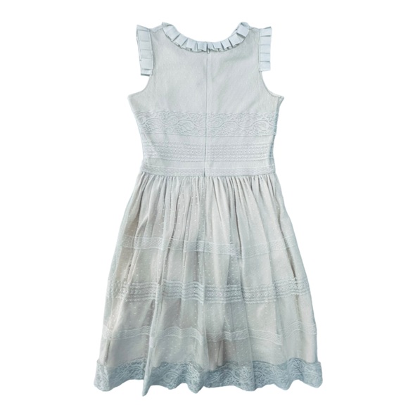 Chasing Fireflies Lace Ivory Midi Dress Unique Sleeveless Girls Size 10 - Picture 2 of 12